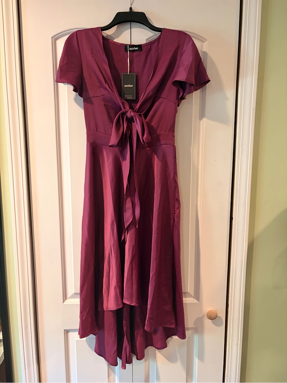 Midi High Low Tie Front Dress